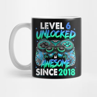 Level 6 Unlocked Awesome Since 2018 6Th Birthday Gaming Mug